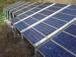 A photovoltaic array is a linked assembly of PV modules.