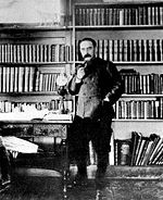 Kipling in his study in Naulakha ca. 1895