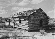 Ebenezer Bryce and his family lived in Bryce Canyon, in this cabin, here photographed circa 1881.