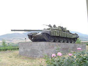 A T-72 tank memorial near the town of Askeran.