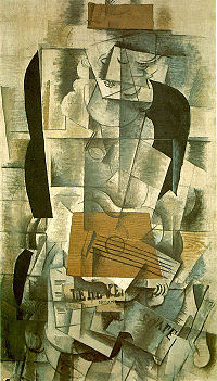 Woman with a guitar by Georges Braque, 1913