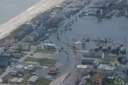 Flooding in Carolina Beach, North Carolina after Hurricane Ophelia in September 2005
