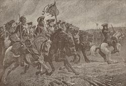The Duc de Villars leads his cavalry to victory at the Battle of Friedlingen.