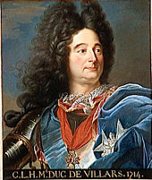 Marshal Villars (1653–1734) rescued the French fortunes in the War of the Spanish Succession. Villars was King Louis' most successful commander in the war.