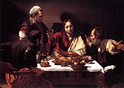 Supper at Emmaus, 1601. Oil on canvas, 139 x 195 cm. National Gallery, London.
