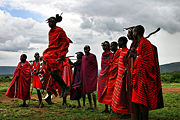 A Maasai traditional dance.