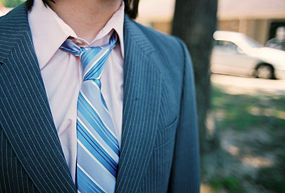 A necktie, worn casually