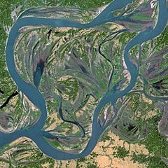 Brahmaputra river seen from Spot satellite