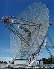 This long-range radar antenna, known as ALTAIR, is used to detect and track space objects in conjunction with ABM testing at the Ronald Reagan Test Site on the Kwajalein atoll.