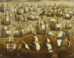 16th century depiction of the Spanish Armada
