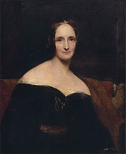 Richard Rothwell's portrait of Mary Shelley was shown at the Royal Academy in 1840, accompanied by lines from Percy Shelley's poem The Revolt of Islam calling her a "child of love and light".