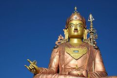 Statue of Guru Rinpoche, the patron saint of Sikkim. The statue in Namchi is the tallest statue of the saint in the world at 36 m.
