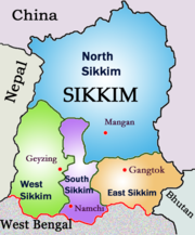 The four districts of Sikkim and their Headquarters