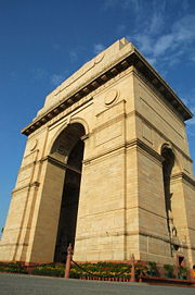The India Gate commemorates Indian soldiers who died in World War I