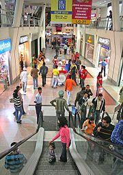 Shopping malls cater to the increased purchasing power of the people
