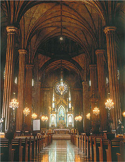 Interior of Basilica Minore de San Sebastian (Engineering design are from Gustave Eiffel. Metal parts came from Belgium and later shipped and assembled in Manila in 1891)