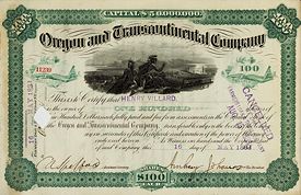 Oregon and Transcontinental stock owned by Henry Villard.