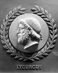 Bas-relief of Lycurgus, one of 23 great lawgivers depicted in the chamber of the U.S. House of Representatives.