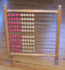 An abacus provides concrete experiences for learning abstract concepts.
