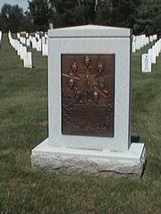 The Space Shuttle Challenger Memorial in Arlington National Cemetery, where some remains were buried