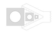 Schematic showing how an alligator wrench allows the user to grip square-headed fasteners of various sizes.