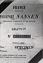 A sample Nansen passport