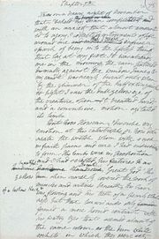 Draft of Frankenstein ("It was on a dreary night of November that I beheld my man completed ...")
