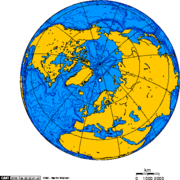 Orthographic projection centred over Svalbard