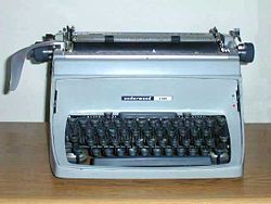 Mechanical desktop typewriters, such as this Underwood Five, were long time standards of government agencies, newsrooms, and sales offices. They were largely replaced in these roles during the later 20th century, first by IBM Selectrics and other electric typewriters, and then by personal computers.