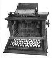 Sholes and Glidden Type-Writer from 1873, showing QWERTY key layout.