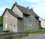 House in Gladbeck, Germany, with fissures caused by gravity erosion due to mining
