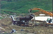 Alaskan Placer Mining Trommel and Excavator at the Blue Ribbon Mine.