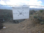 Danger sign at an old Arizona mine.