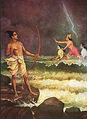 Raja Ravi Varma Painting - 'Rama Conquers Varuna'