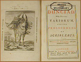 The Dunciad Variorum, 1729.