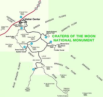 Craters of the Moon Loop Drive map
