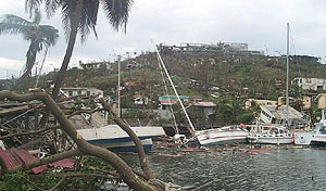 Devastation caused by Hurricane Ivan in Grenada.