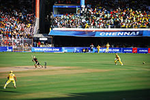 An IPL match between Chennai Super Kings and Kolkata Knight Riders in progress at M.A. Chidambaram Cricket Stadium