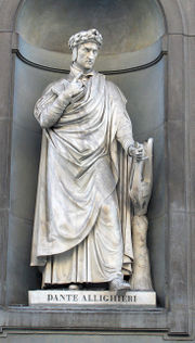 Statue of Dante at the Uffizi, Florence.