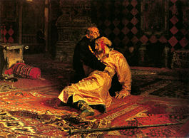 Ivan the Terrible killing his son by Ilya Repin (Tretyakov Gallery, Moscow).