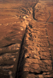 One of the United States's most famous, the San Andreas Fault, a right-lateral strike-slip fault; it caused the massive 1906 San Francisco Earthquake.
