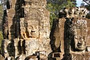 Face towers of the Bayon represent the king as the Bodhisattva Lokesvara.