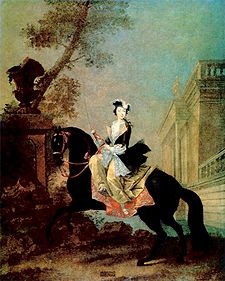 Equestrian portrait of Grand Duchess Ekaterina Alekseyevna.