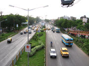 A busy road in Kolkata