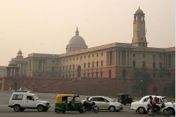 The North Block situated at Raisina Hill, Delhi houses Finance and Home Ministries and Department of Personnal and Training (Ministry of Personnel, Public Grievances and Pensions)