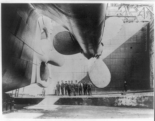 Image:Titanic rudder before launch.jpg
