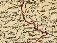 A fragment from an 1804 John Cary's "New map of Europe, from the latest authorities" published in "Cary's new universal atlas", London, 1808.