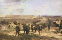 8th August, 1918 by Will Longstaff, showing German prisoners of war being led towards Amiens.