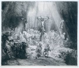 The Three Crosses, etching by Rembrandt, 1653, State III of IV
