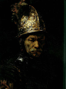Man in a Golden helmet, Berlin, once one of the most famous "Rembrandt" portraits, now accepted as not by the master.